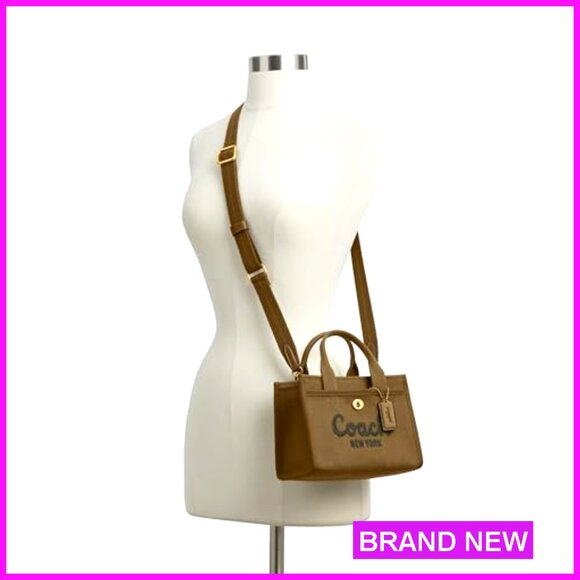 Leather Tote Bag with Turnlock Closure and Detachable Crossbody Strap - Picture 5 of 6